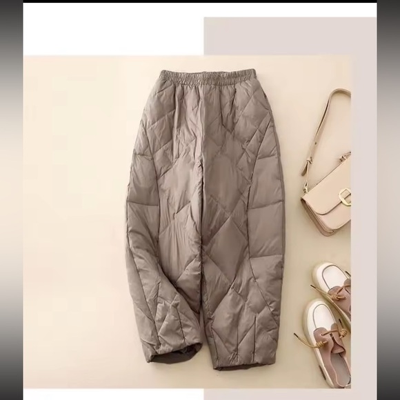 NWT❄️Stylish Tan Quilted Pants - Picture 3 of 15